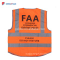 Custom Hi Vis Flourescent Orange Workwear Zippered Reflective Waistcoat EN471 Pockets High Visibility Safety Vest ANSI